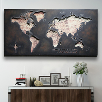 Retro Hollowed-out World Map Iron Art Wall Decoration Industrial Wind Wall Decoration Office Pendant Bar Decoration Solid Wall-mounted