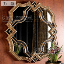 European and American style neoclassical wall decoration mirror Foyer entrance background wall mirror Bathroom mirror corridor hanging painting customization