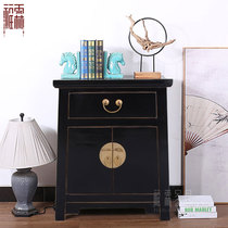 Modern Chinese black lacquered bedside small cabinet edge a few corners a few sofas a few lockers display cabinet changing shoes stool telephone tea table