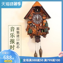 Creative fashion Cuckoo wall clock time Cuckoo bird childrens watch Modern simple living room South Korea