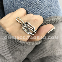 Korean style design English multi-layer ring stack wearing chic retro fashion Net red wild female ring accessories