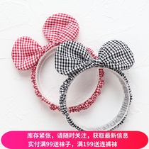Net Red childrens hair accessories baby hair band plaid bow jewelry girl headgear small cute hair hoop lattice ears