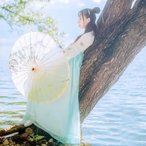 Ancient costume Chinese cloth umbrella Chinese style decorative female tassel ribbon ancient style oil paper umbrella performance stage photography props