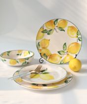 Small words 2007 export American summer fresh lemon hand-painted ceramic plate soup bowl