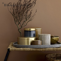  Denmark Bloomingville jewelry jewelry box Decorative utensils Blue gold ceramic storage tank storage box