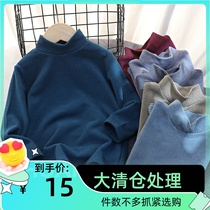 Boy Clothing Boy Duvet High Collars Undershirt Girl Autumn Winter Clothing Thickened heat Long sleeves T-shirt Children warm blouses