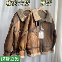 Black Gothic homo-style Resurrection Korean version loose wool jacket Female Thickened Locomotive Leather 2021 Winter