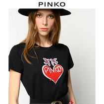 PINKO Womens Sequin Decoration Love T-Shirt 1N12RAY6HB