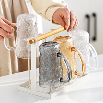 Six color high face value glacier cup Japanese style stoneware with glacier textured glass goblet home living room cup with water