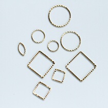 Copper plated 14K gold minimalist geometric square Round Oval connector DIY accessories