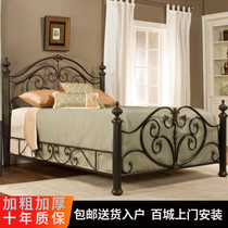 Iron princess bed 1 8 meters iron bed 1 2 meters single European light luxury bed double 1 5 meters ins net red retro