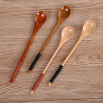 Japanese sealed can Wooden Spoon long handle spoon creative coffee spoon stirring Honey Spoon soup spoon Wood cutlery