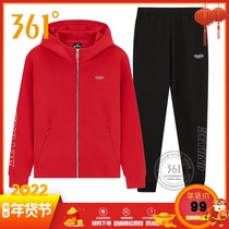 361 Degree Womens sports suit 2021 Spring and Autumn new casual sweater 361 coat knitted sweatpants womens suit