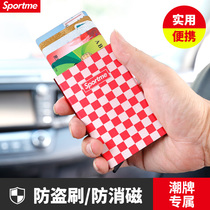 Tide brand sportme ultra-thin small card bag male automatic pop-up card clip female anti-demagnetization theft card card holder