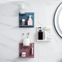 Punch-free hole board bedside rack dormitory table artifact bedroom wall hanging ins adhesive hook wall storage rack