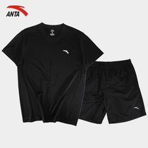 Anta Sports Suit Men Short Sleeve T-shirt Officer Net Flagship 2022 New Shorts Quick Dry Breathable Summer Two Sets