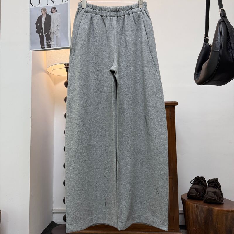 L-P Brand Original Cotton Recycled Fiber Wool Straight-Leg Pants 9857