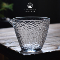 Word Japanese style hammer vein heat resistant thickened glass fair cup korn tea with tea sea sub-tea ware flower tea cup large number