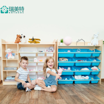  Childrens toy storage rack Solid wood multi-layer shelf classification locker Kindergarten baby finishing cabinet large capacity