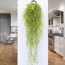 Rubber flower simulation rose wall-mounted rattan fake flower Air Conditioning Heating indoor living room decoration ceiling green silk flower