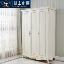 French furniture European wardrobe solid wood wardrobe bedroom wooden wardrobe three or four door French White lockers