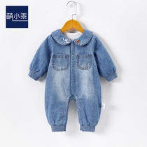 Babys conjunction clothes spring and autumn 3 - 9 months daughter cowboy clothes 6 autumn super - gas cowboy clothes