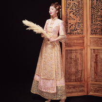 Pink Xiuhe dress bride 2021 new Chinese wedding dress Wedding show kimono cabinet dress Wedding dress Xiuhe woman