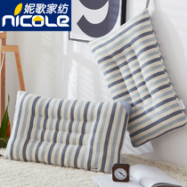 Washed cotton pillow core A pair of 2 household cotton adult single low whole head heart pillow core 48x74cm pillow