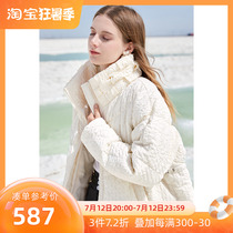 Triple Color 2021 Winter New Cream White Duck Down Down Clothing Muscular Sense Long jacket Warm Windproof Casual Women