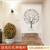 Nordic fabric curtain simple partition curtain European-style home bedroom curtain toilet toilet non-perforated half curtain
