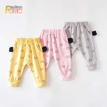 Girls baby casual Haren pants baby Autumn Spring and Autumn Spring Autumn big pp pants outside wear crotch pants 1 a 2 years old