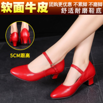 Natural cow leather Latin dance shoes Womens adult dance shoes Square dance with friendship modern dance womens shoes four seasons