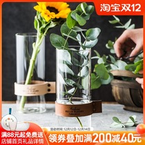 Nordic ins minimalist creative glass vase living room ornaments straight tube flower arrangement dried vase aquatic bottle water cup container