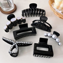 Black Rear Brain Spoon Hair Clip Temperament Grip Korea Ins Elegant Mesh Red Shark Clip Minimalist Disc Hair Clip Headwear