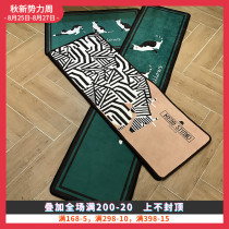  Cotton Thief Suede VIP Green Mat Camel zebra Black and white cat foyer mat Absorbent door mat Bathroom mat