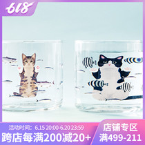 Japan Imported Genuine Kitty Aquarium Glass Cup Cat Department Finaries Dream Creative New Years Christmas Gift Children