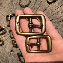 Pure copper Japanese word buckle Day needle buckle strap adjustment needle buckle reduction buckle American retro hardware 20mm25mm15