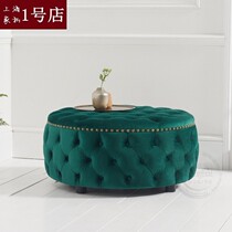 American velvet ins changing shoes stool cloakroom stools designer light lavish sofa leather pier living-room round tea table stool