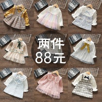 Clearance girl spring dress Korean version of female baby baby Net Red Spring fashionable spring princess dress