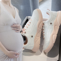 Pregnant women small white shoes womens autumn new thick-soled fashion all-match single shoes non-slip soft bottom comfortable mother sports shoes