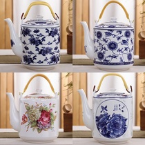 Large capacity heat resistant Jingdezhen ceramic jug cool water teapot large green flower Tiliang cold kettle ceramic teapot