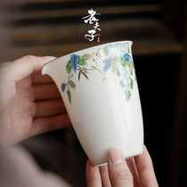 Dehua suet jade white porcelain fair cup single large ceramic special tea dispenser top grade kungfu tea set accessories
