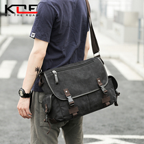 Vintage Electrician canvas messenger bag Shoulder crossbody bag Tool bag Leisure travel bag Large capacity oblique backpack mens bag