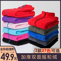 Outdoor grab jacket mens duvet coat female double-sided wool wear wind and warm warm shirt tide autumn and winter coat
