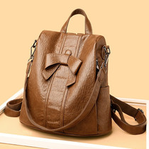 Boomer Genuine Leather Double Shoulder Bag Woman 2022 New Fashion Trend Anti-theft Backpack Large Capacity 100 Lap Single Shoulder Handbag