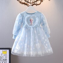 2022 new official official website ice and snow chic girl love esha princess dresses 2022 spring a baby foreign air one-piece dress