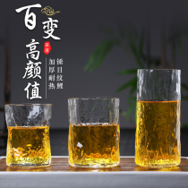 Glass Cup Home Ins Wind portable cute with tea transparent Water Female Male Artisanal Milk Tea Transparent and Heat Creative Ideas