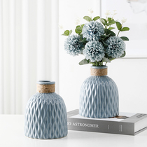 ins wind ceramic small vase Table decoration Living room flower arrangement Dried flower decoration Nordic creative simple net safflower