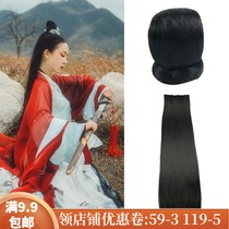Wig mens hair bag Chinese clothing costume female wig small hair bun male ancient style male son female reverse string ancient costume female Man hair film