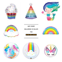  Rainbow rain ice cream aluminum foil balloon cartoon year-old baby birthday balloon imported from the United States kindergarten